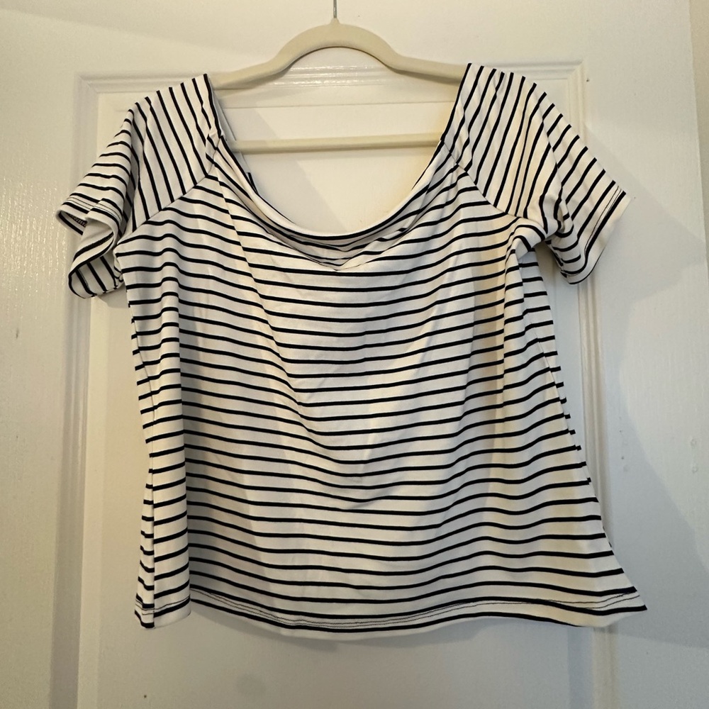 Striped Black and White Top